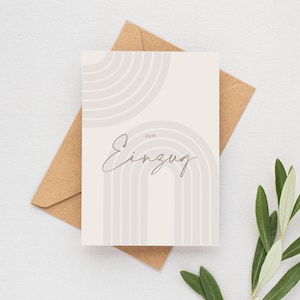 Einzug | Grußkarte | Glückwunschkarte | Zum Einzug | minimalistische Boho Karte | DIN A6 mit Umschlag