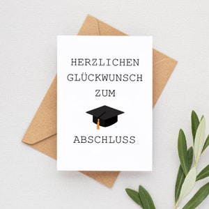 Glückwunschkarte Karte zum Abschluss Studium Abitur in DIN A6 mit Umschlag