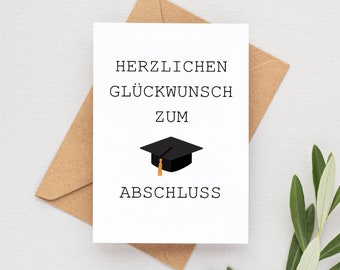 Glückwunschkarte Karte zum Abschluss Studium Abitur in DIN A6 mit Umschlag