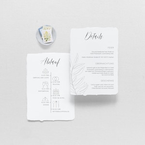 Ablauf oder Details Karte für Hochzeitseinladung "Katharina" | DIN A6 |  fertig gedruckt