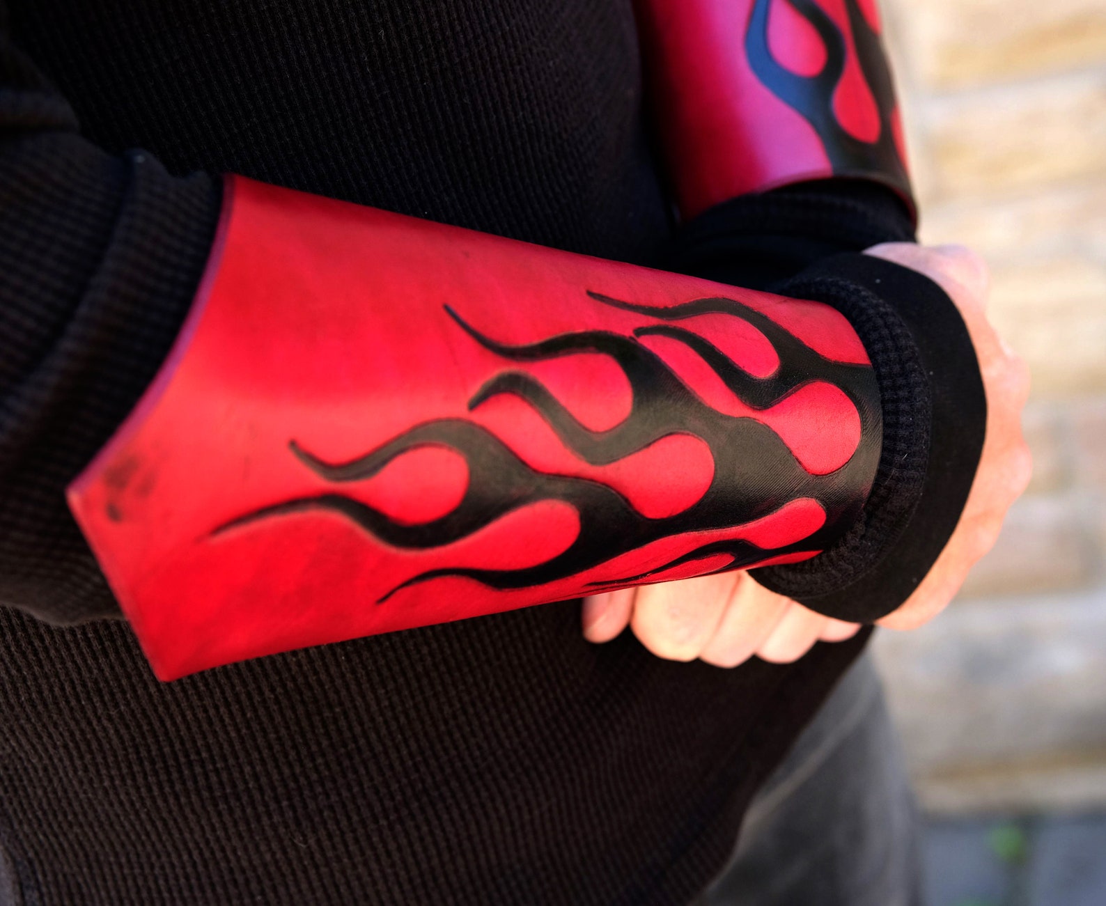 Flared flame leather armour set for LARP and cosplay Etsy