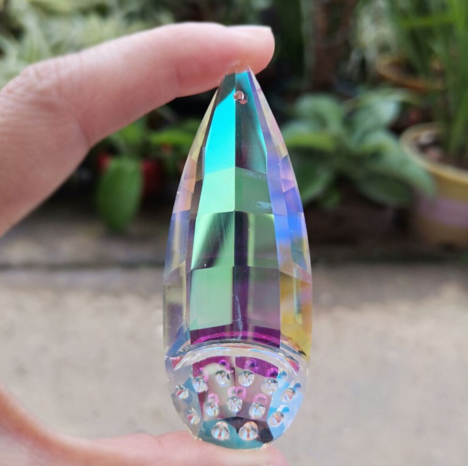 Large QUARTZ Crystal Prism Suncatcher Hanging Decoration Etsy