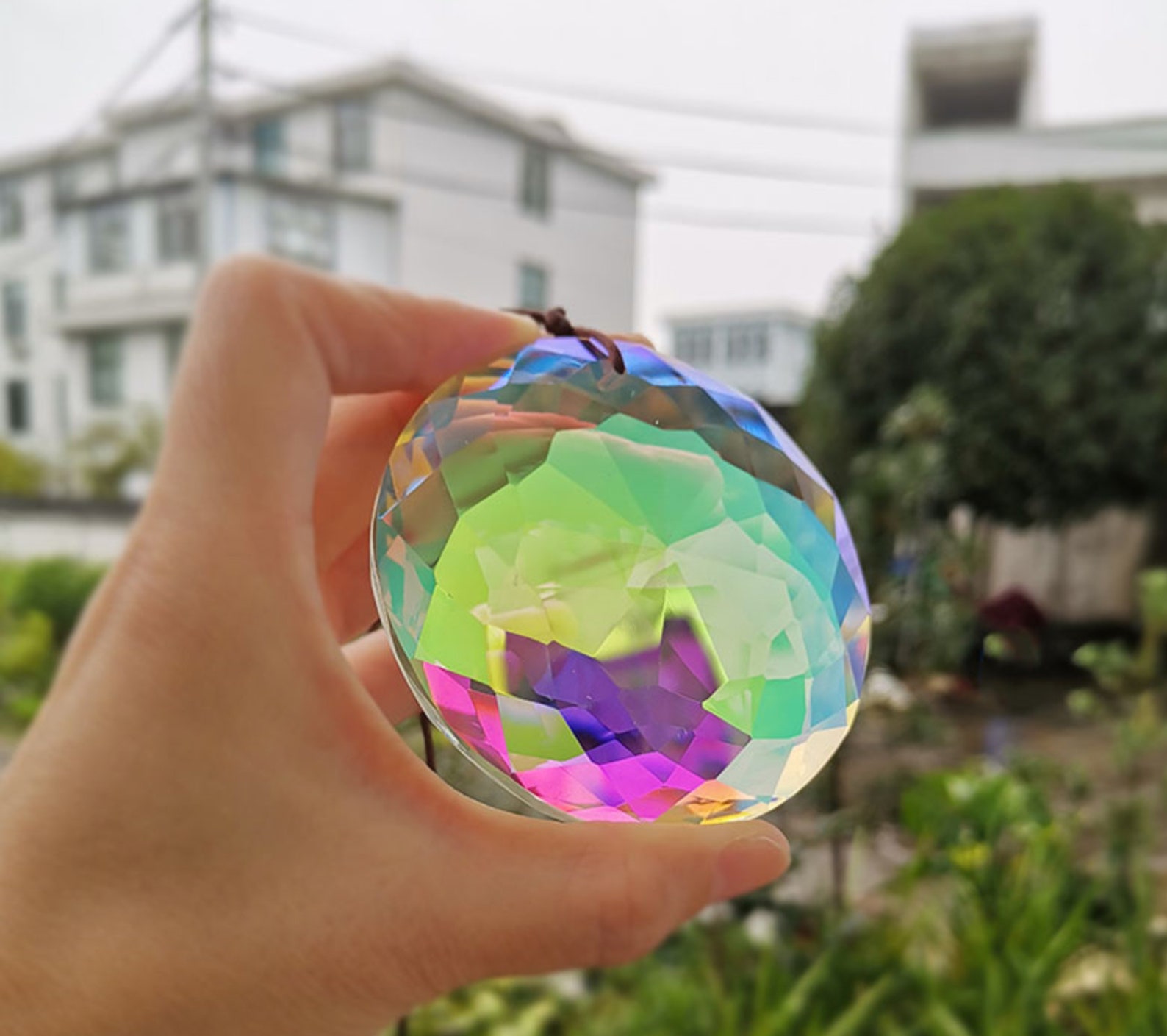 Large QUARTZ Crystal Prism Suncatcher Hanging Decoration Etsy