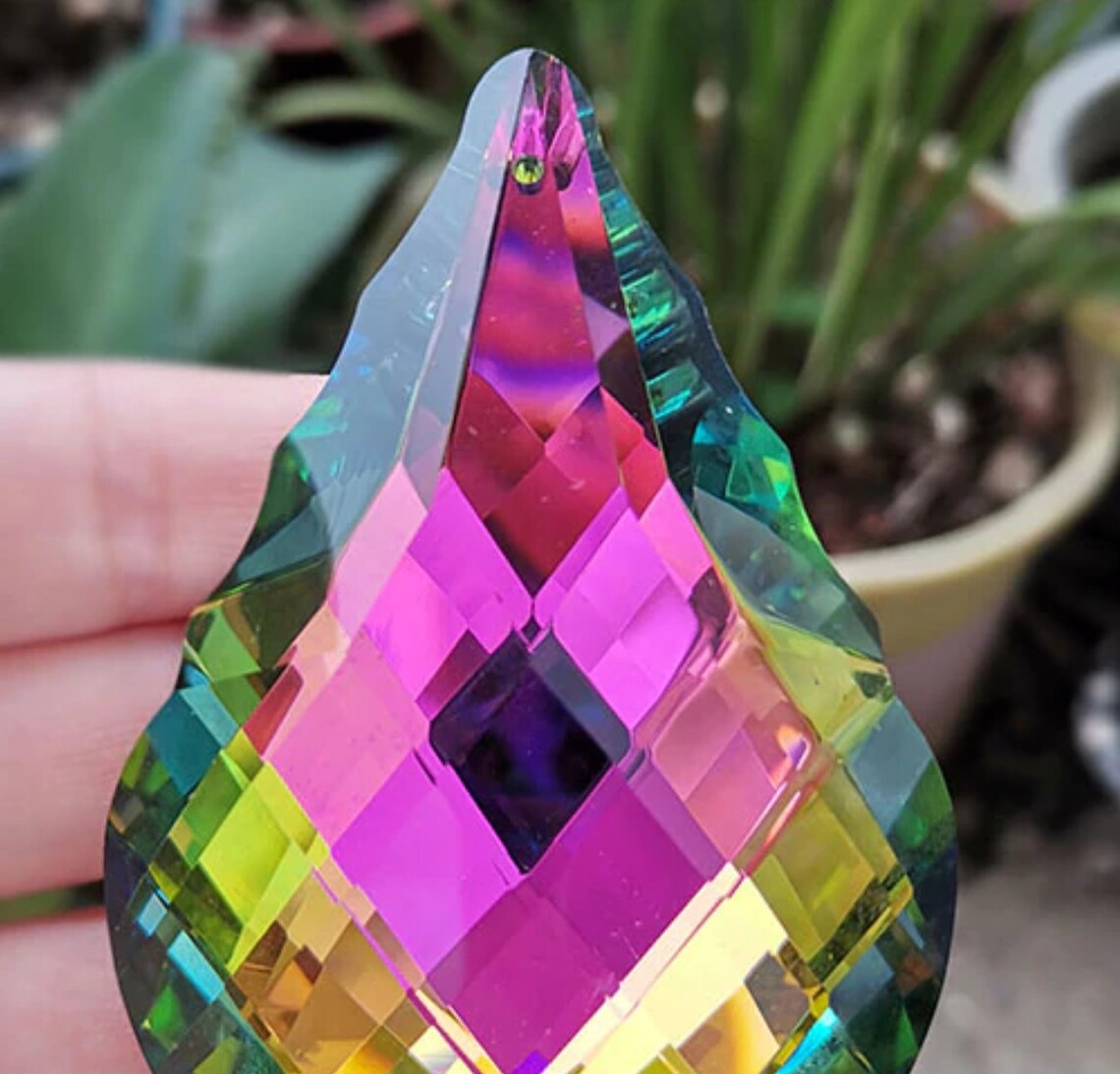 Large QUARTZ Crystal Prism Suncatcher Hanging Decoration Etsy