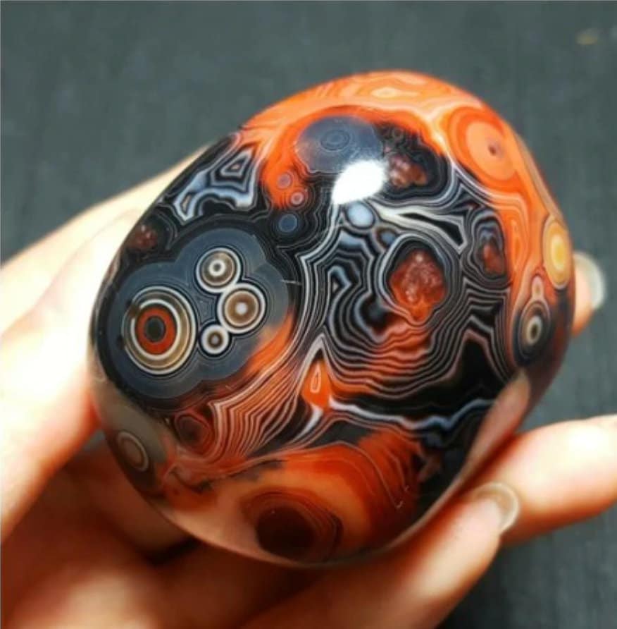 rare AAA Natural Crystal Fossil Mineral agate Raw Gemstone // Natural Banded Agate Crystal Madagascar // Gemstone Polished Quartz