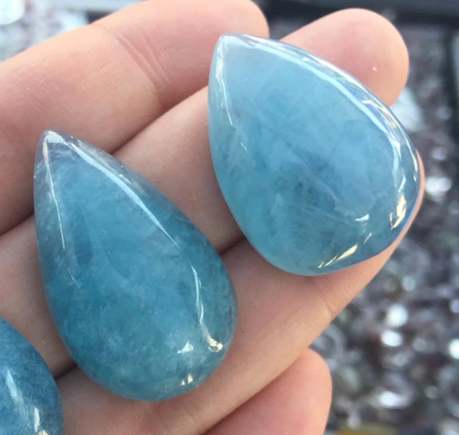 Natural Natural aquamarine blue Stones for jewelry making // Etsy