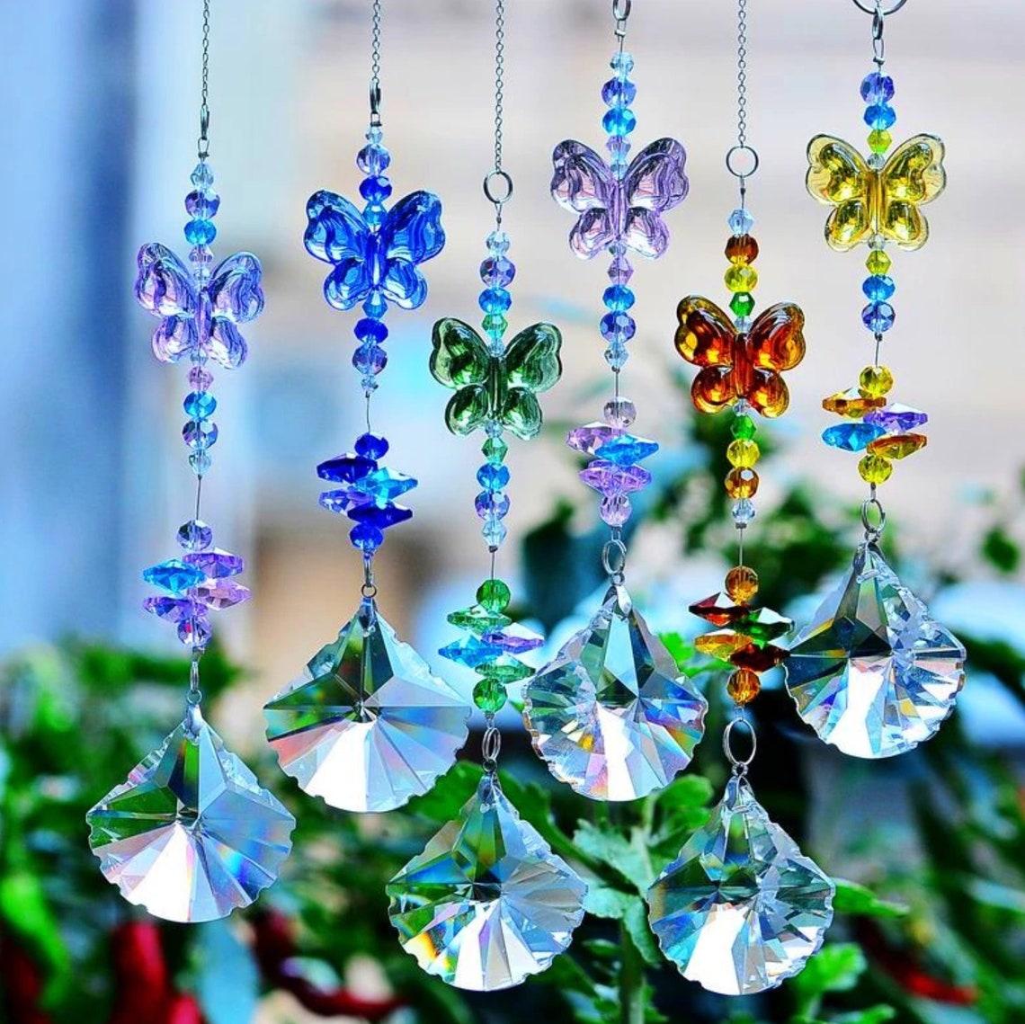 Hanging Butterfly Crystal Suncatcher / butterfly hanging Etsy