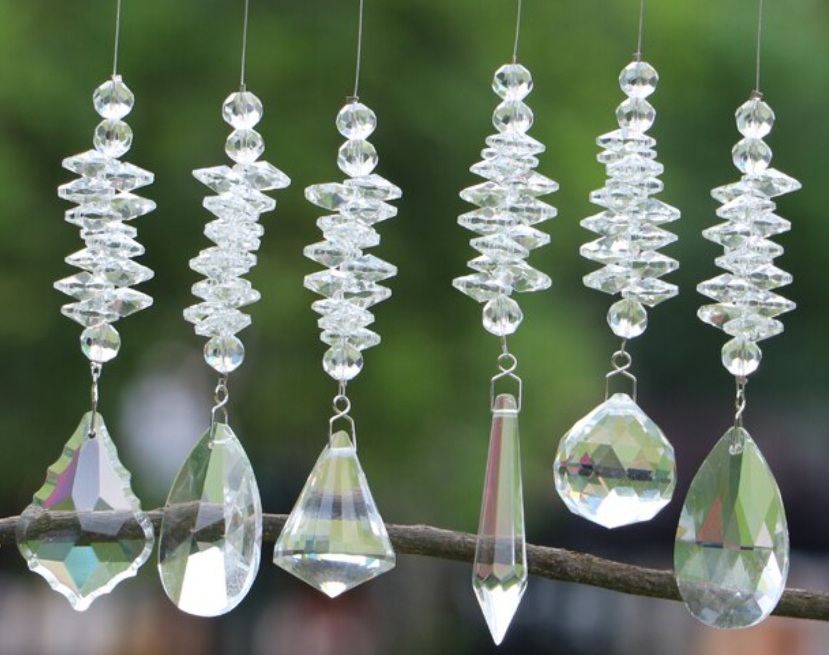 Colgante de viento colgante de plata prisma de cristal de Etsy Colgante de viento colgante de plata prisma de cristal de Etsy