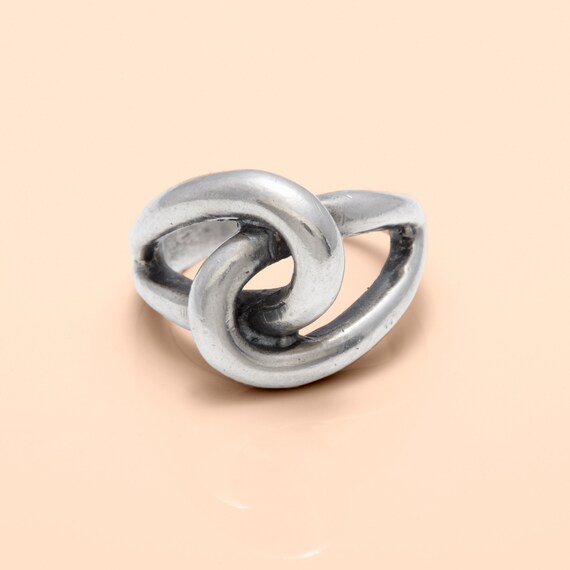 Solid 925 Silver Open Ring – Double Band Adjustab… - image 1