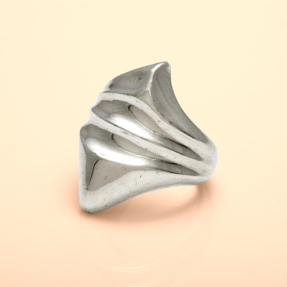 Solid vintage sterling silver ring, handmade retro silver ring, solid 925 sterling silver jewelry