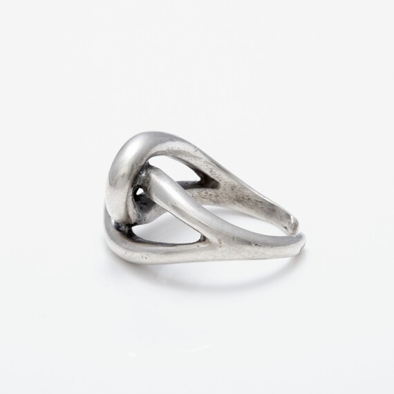 Solid 925 Silver Open Ring – Double Band Adjustab… - image 3