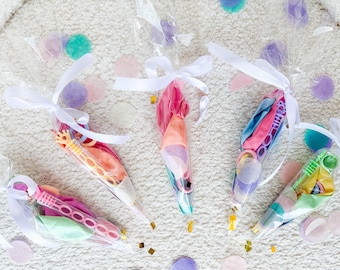 Kids' Birthday Party Favor Bags | Party Favor Bags | Gift Cones for Children | Pastel Birthday Decorations