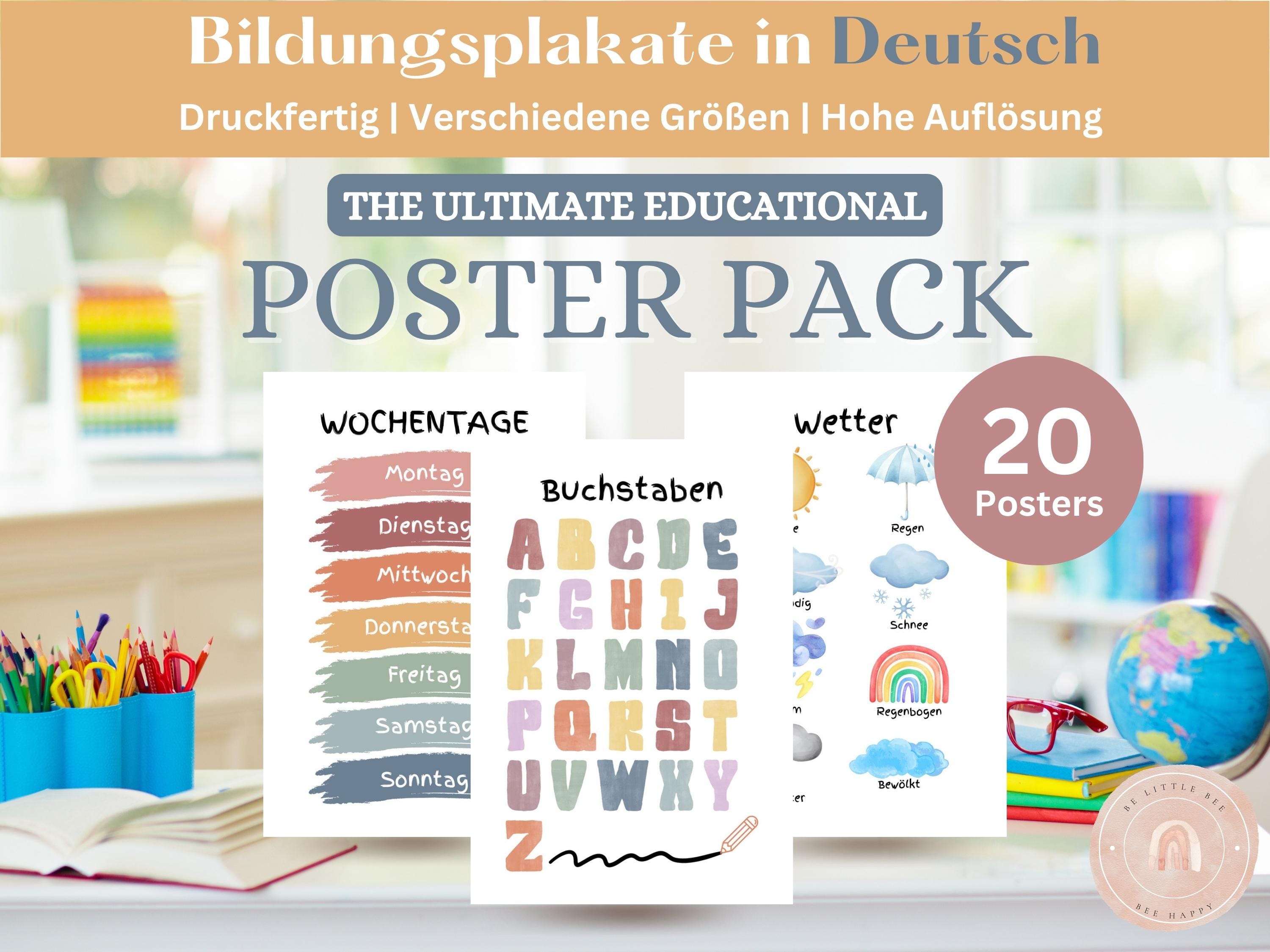 20 Educational Posters German Classroom Home German Language Learning ...