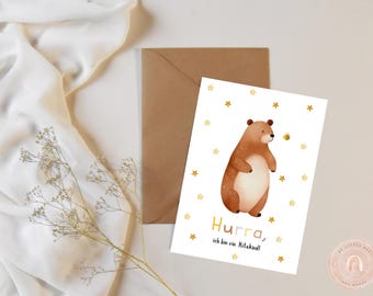 Postcard A6, Children's Postcard, Kindergarten Child Postcard, Animal Postcard, Preschool Child
