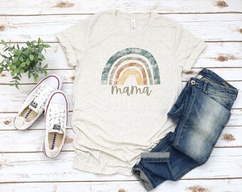 Mama Rainbow Shirt, Mama T Shirt, Best Mom T-Shirt, Favorite Mom Shirts, Shirt For Mom, Minimalist Mom Shirt