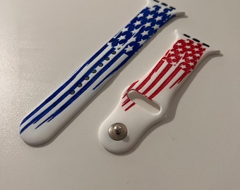 Silicone Watch Band Silicone US Distressed Flag 42/44/45 Band