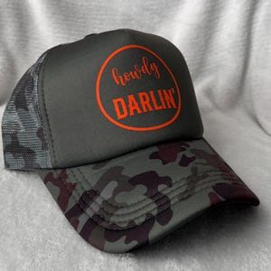 Camo Howdy Darlin Trucker Hat SnapBack