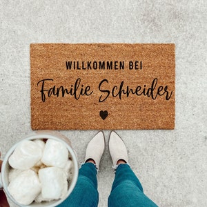 Personalisierte Türmatte mit Familienname, Fußmatte aus Kokos Bild 1