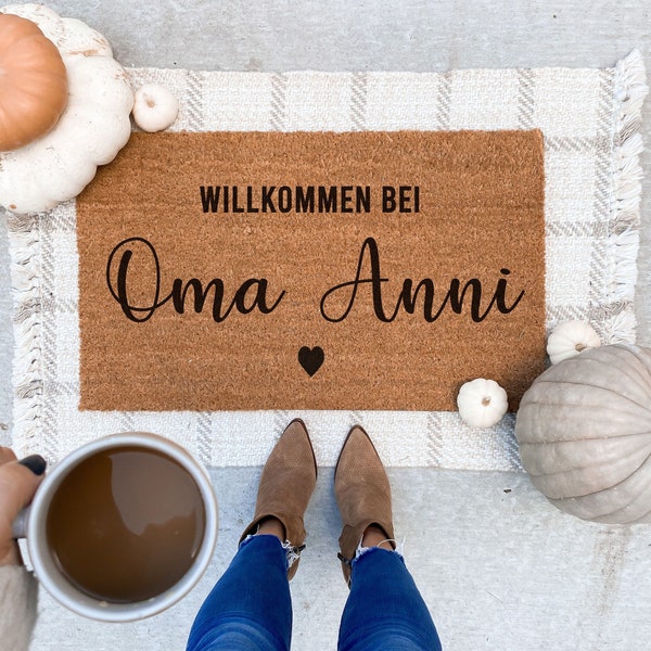 Türmatte für Oma & Opa, Fußmatte aus Kokos personalisiert, Geschenk Großeltern