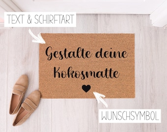 Türmatte selbst gestalten, Fußmatte personalisieren mit Name und Symbol