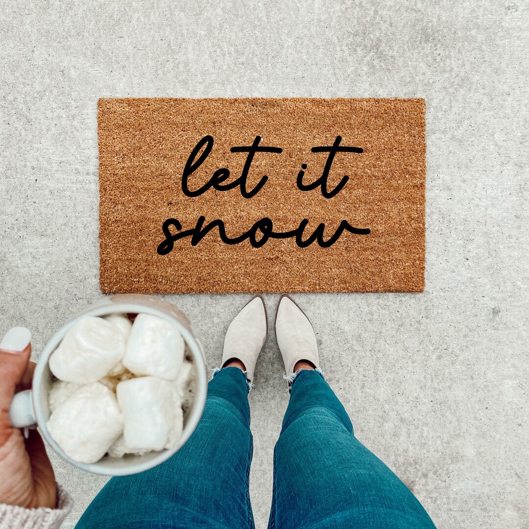 Fußmatte Winter mit Spruch Let it snow Etsy.de
