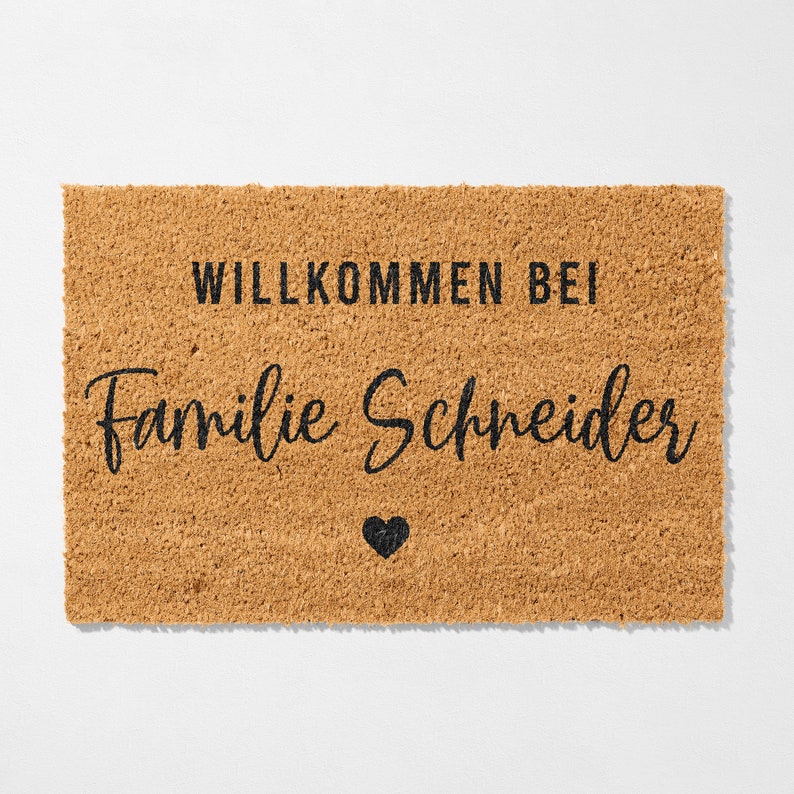 Personalisierte Türmatte mit Familienname, Fußmatte aus Kokos Bild 2