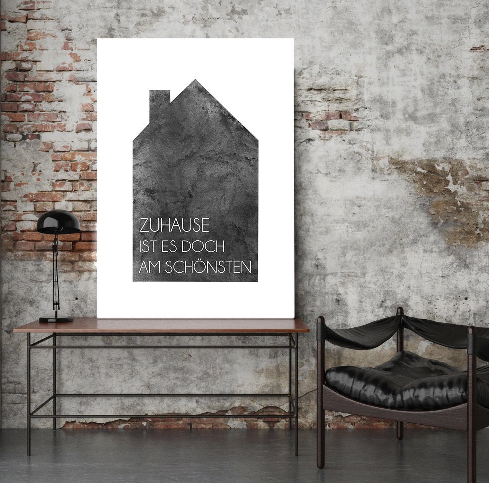 Haus Poster mit Spruch Zuhause ist es doch am schönsten Haus Etsy