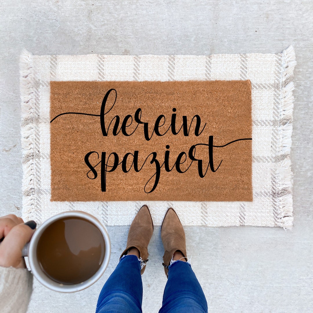 Türmatte mit Spruch Herein spaziert Fußmatte aus Kokosfaser Etsy.de