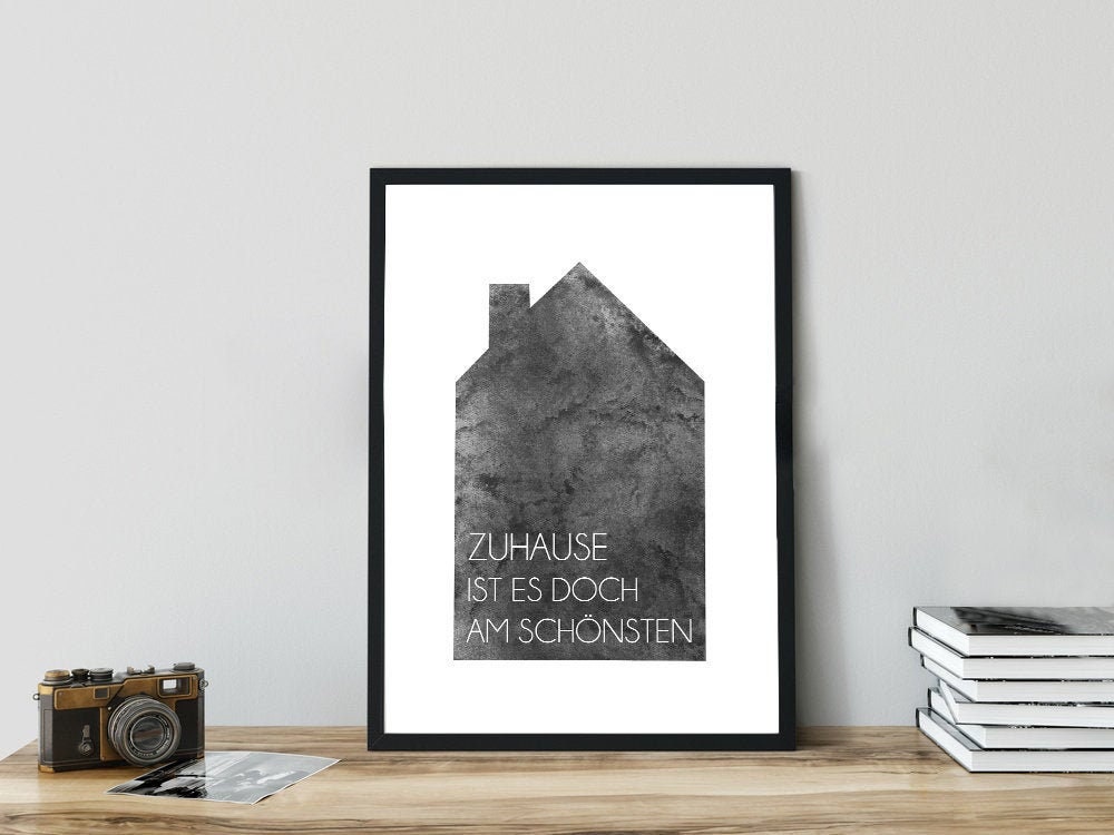 Haus Poster mit Spruch Zuhause ist es doch am schönsten Haus Etsy