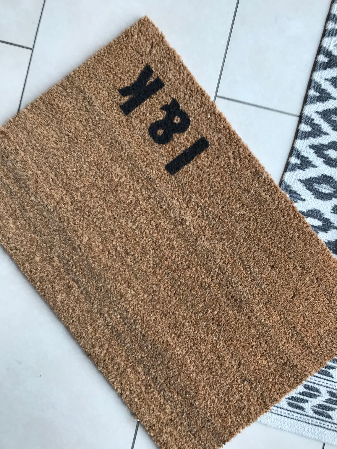 Doormat with initials coconut doormat personalized Etsy