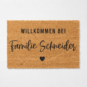 Personalisierte Fußmatte mit Familienname, Türmatte aus Kokos, Einweihungsgeschenk zum Einzug Bild 2