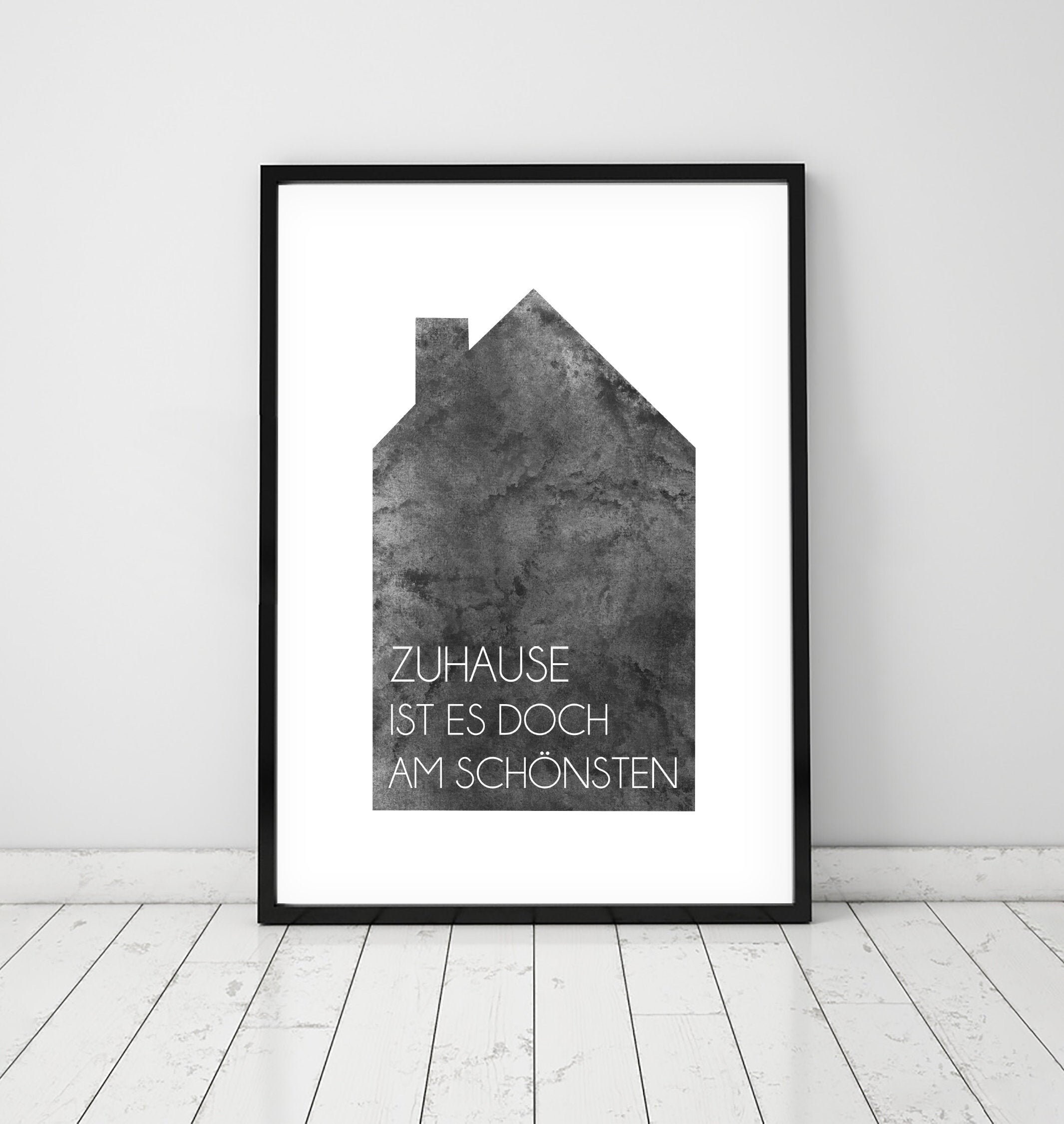 Haus Poster mit Spruch Zuhause ist es doch am schönsten Haus Etsy