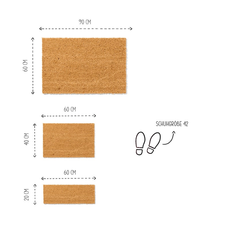 Personalisierte Fußmatte mit Familienname, Türmatte aus Kokos, Einweihungsgeschenk zum Einzug Bild 4