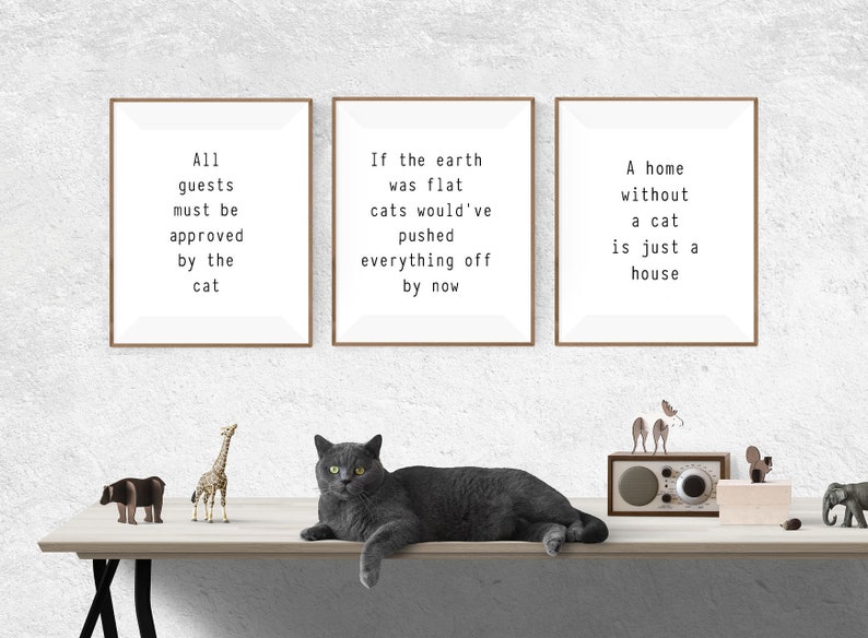 Katzensprüche Poster Wanddeko lustiger Spruch Katze Etsy.de