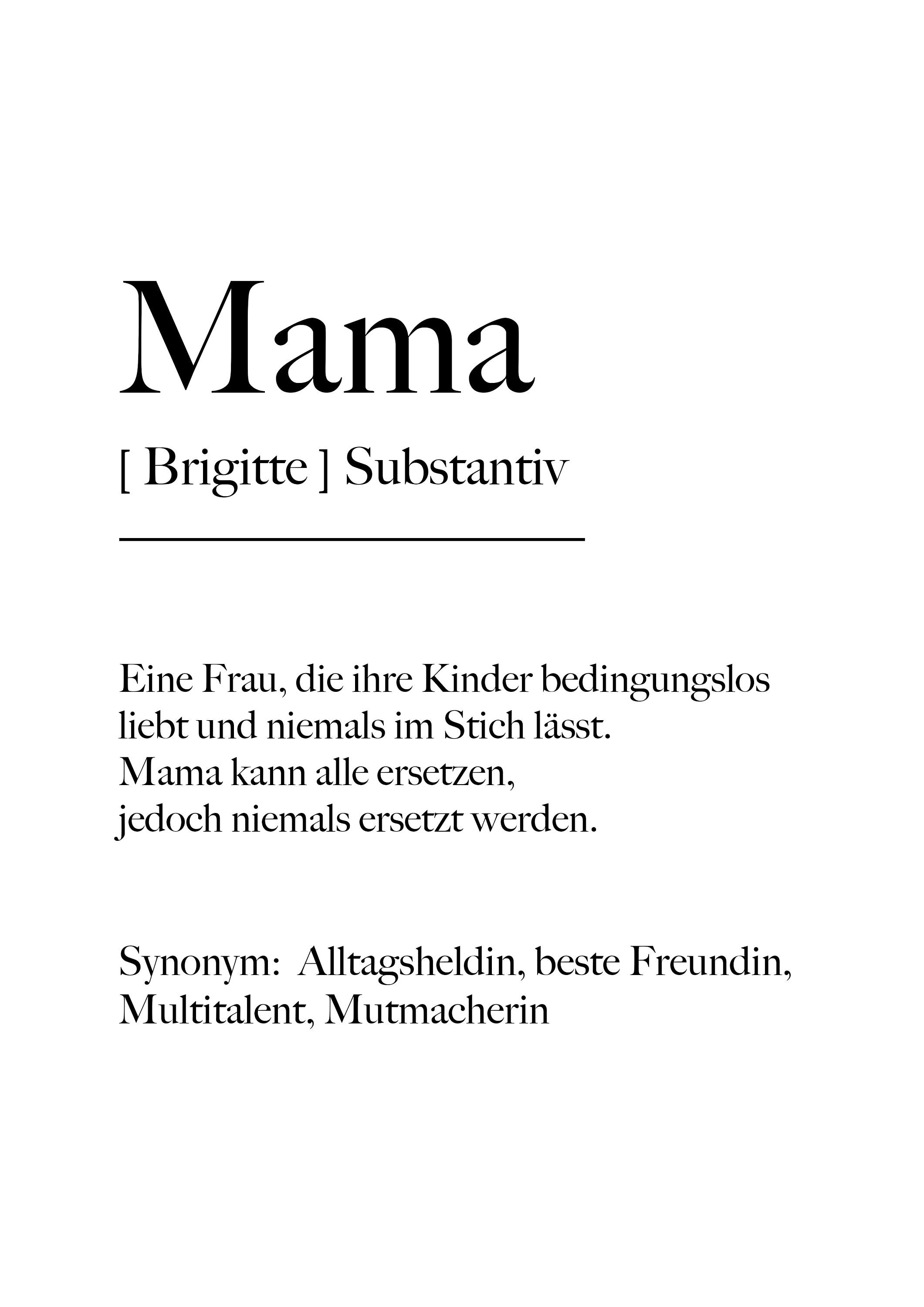 Mama Definition Poster Geschenk für Mama Muttertag Poster - Etsy.de