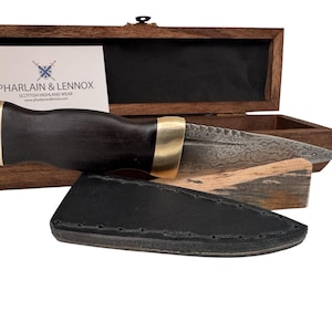 African Blackwood and Brass Scottish Damascus Sgian Dubh