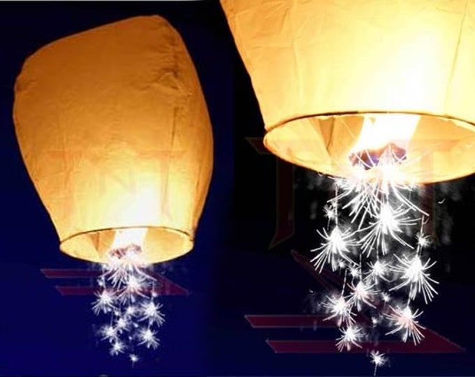 10pack White Sparkler Chinese Lanterns Shooting Star Sky Lanterns Eco