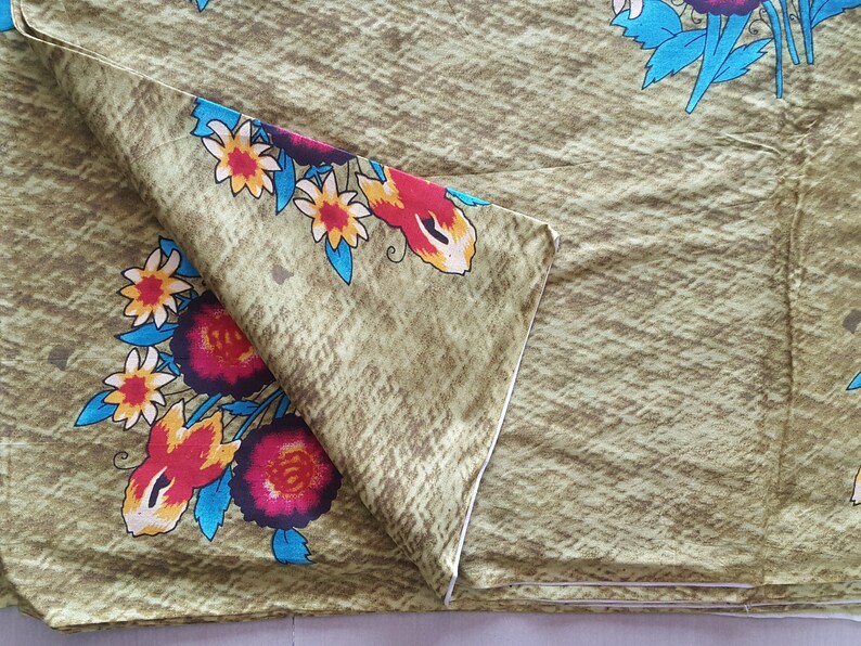 RayonViscose Fabric Floral Print Green 3 Yards Width 44 Crafts Sewing