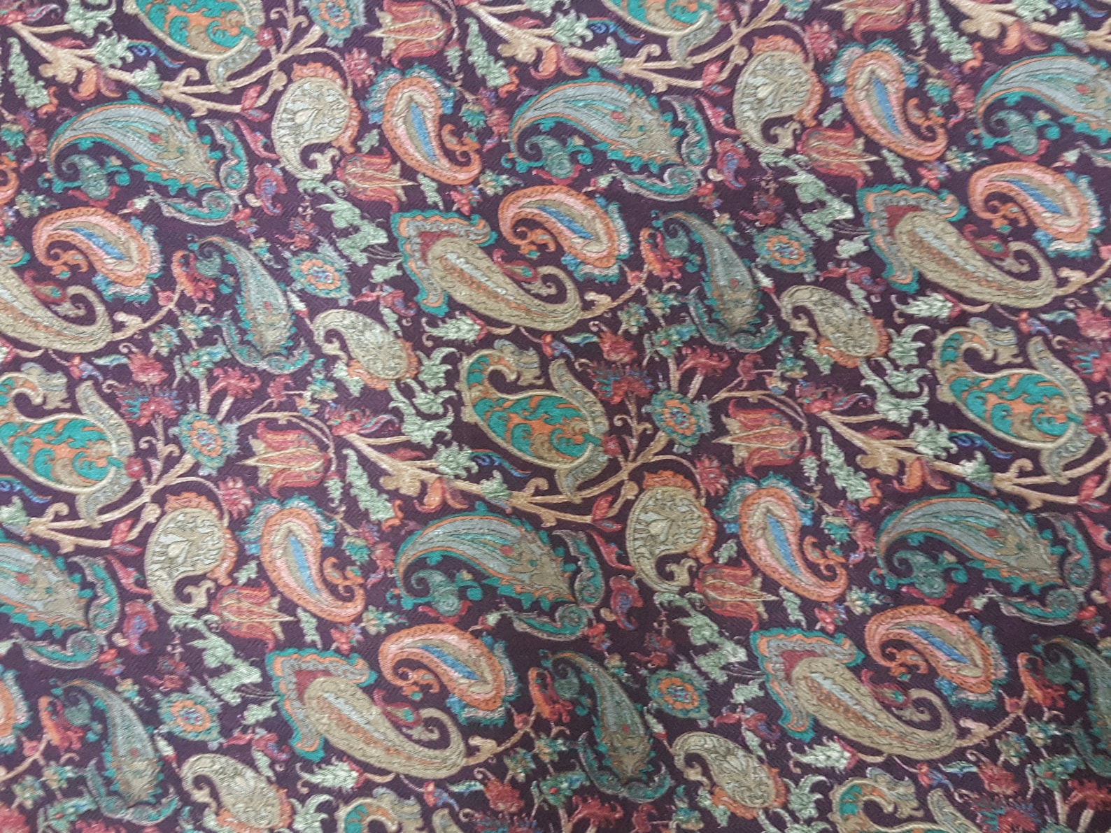 Poly Pashmina Fabric Paisley Print 3 Yards Etsy