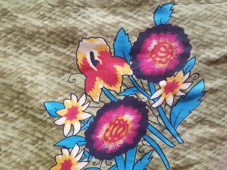 RayonViscose Fabric Floral Print Green 3 Yards Width 44 Crafts Sewing