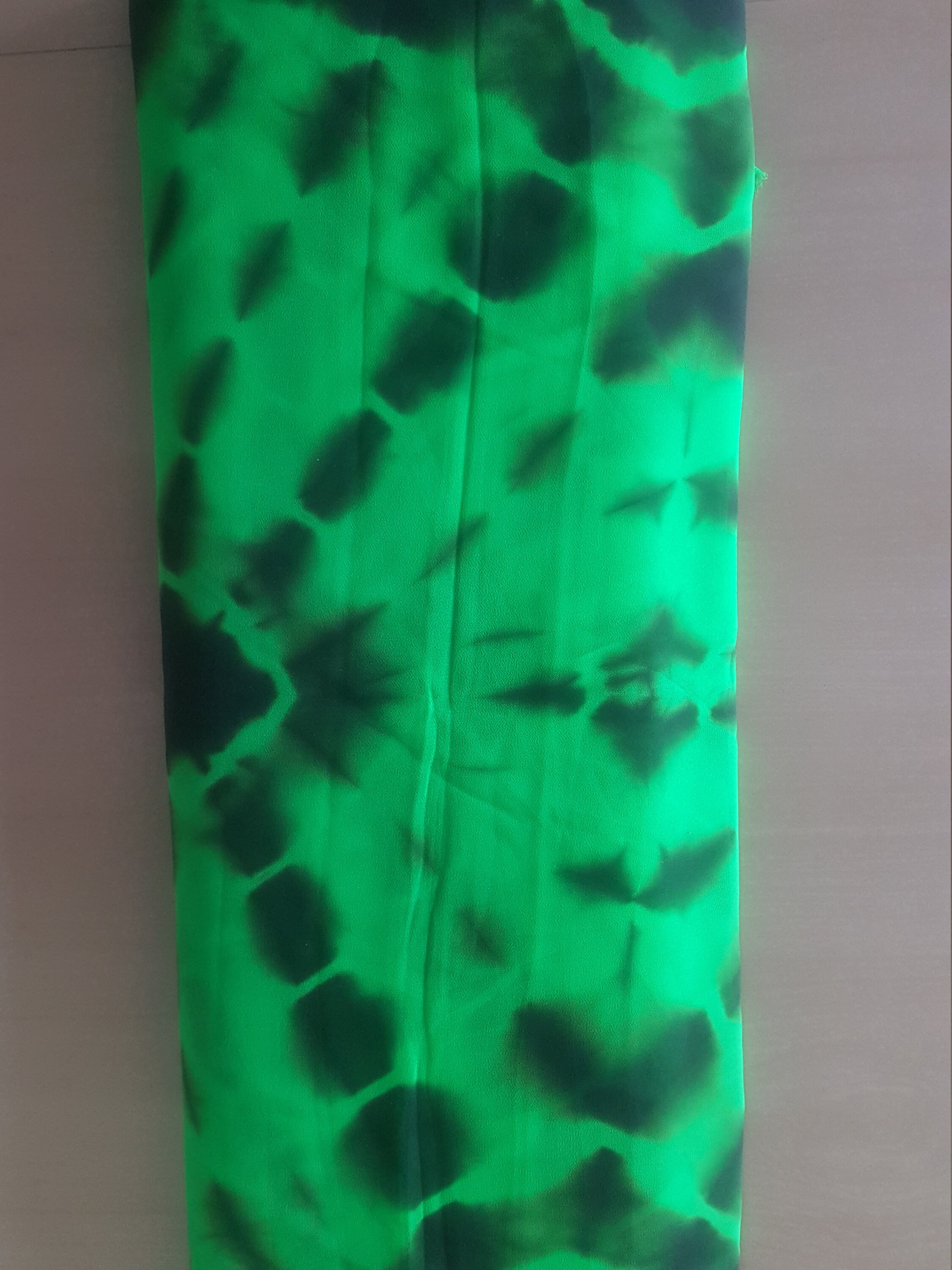 Poly Fabric Tie Dye Print Green By the Yard 44 Etsy