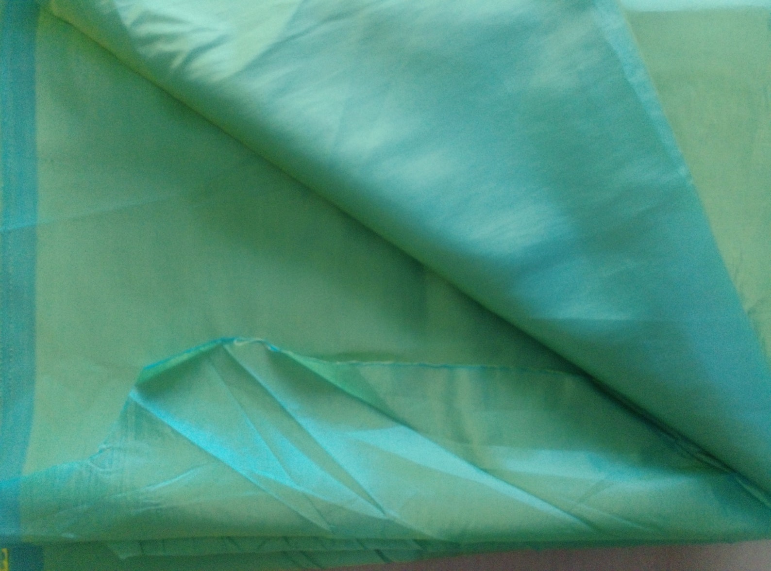 Paper Silk Sheen Fabric Solid Green Two Tone 3 Yards 44 Etsy