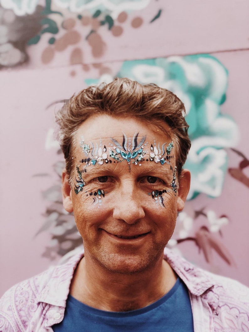 Blue Oval Festival Face Jewels Face Gems Craft Gems Etsy