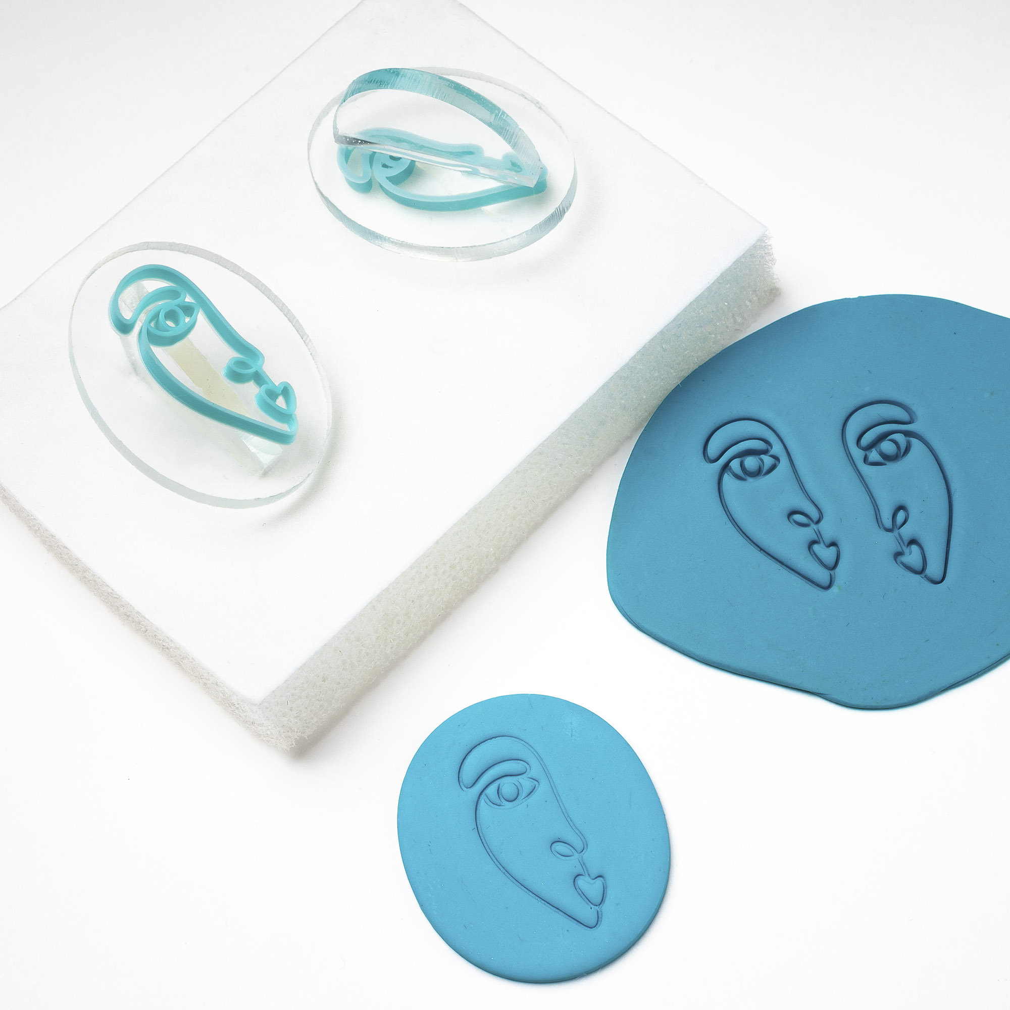 Polymer Clay Embossing Stamps. Abstract Face 01 Etsy