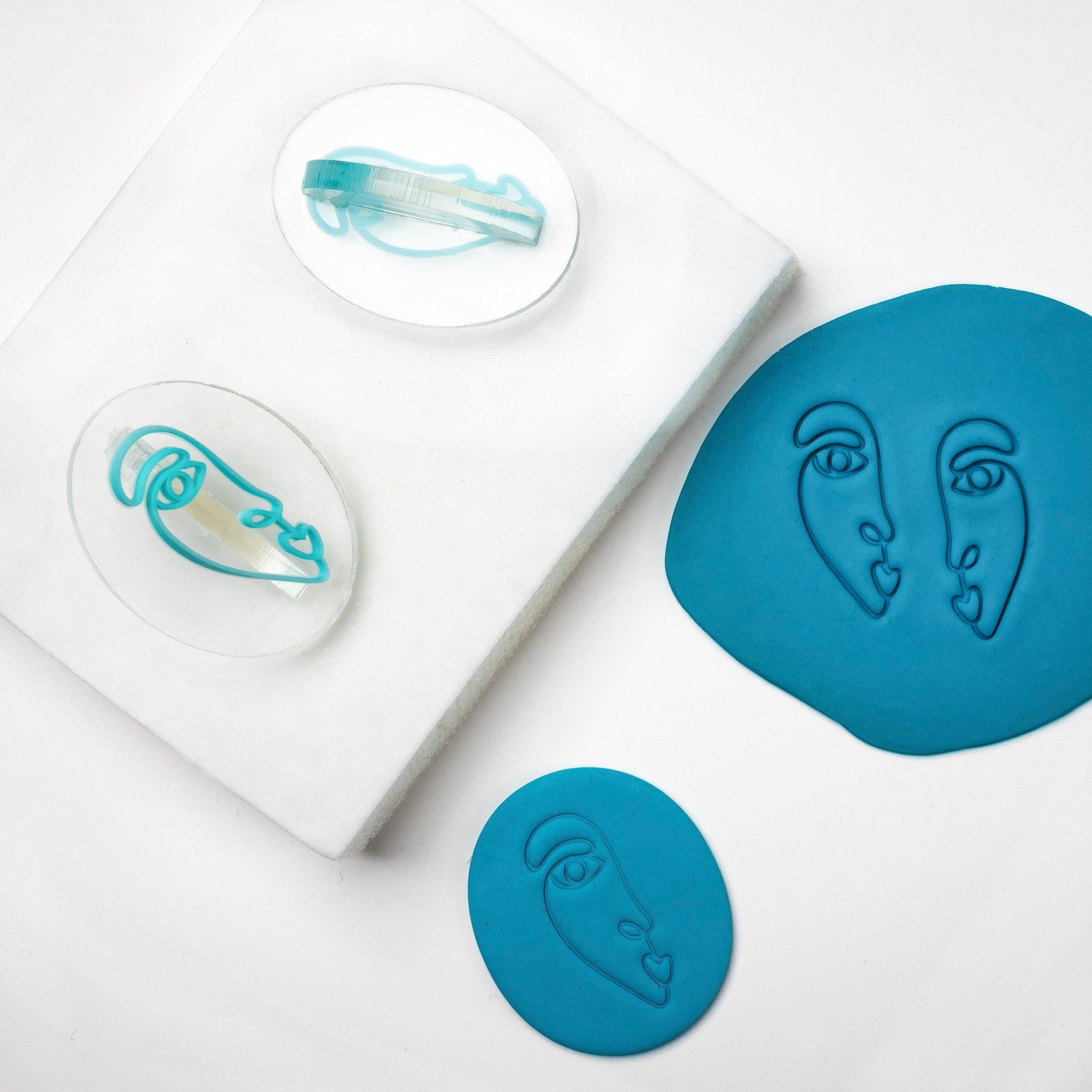 Polymer Clay Embossing Stamps. Abstract Face 01 Etsy