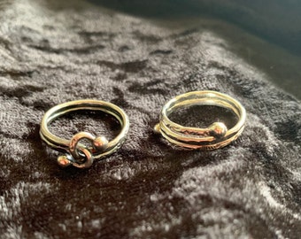 Fine silver spiral rings handmade art jewelry artisan crafted