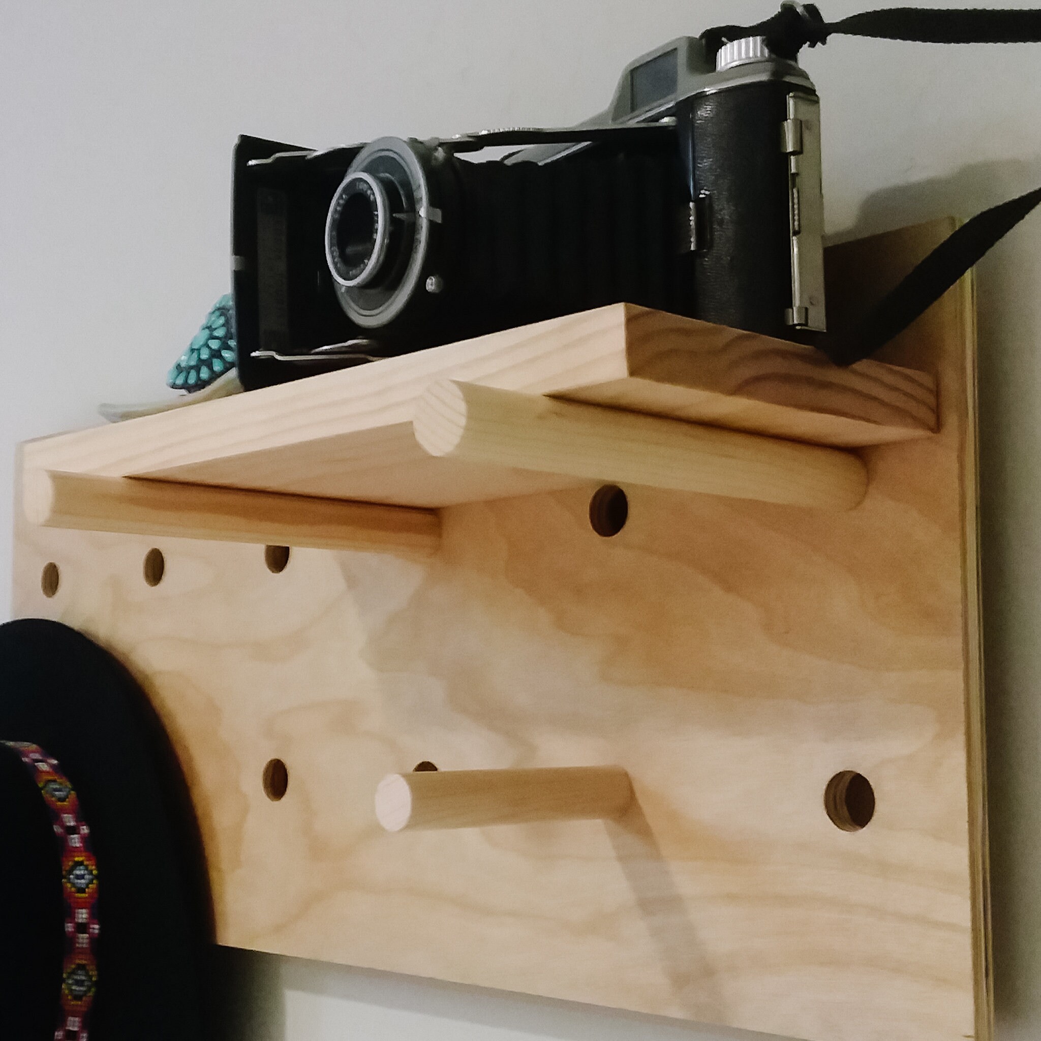Modern Baltic Birch Pegboard Coat Rack/Shelf Etsy