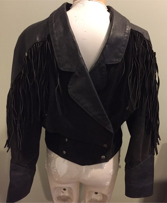 Women's Vintage 80's Fringe Suede & Leather Jacket