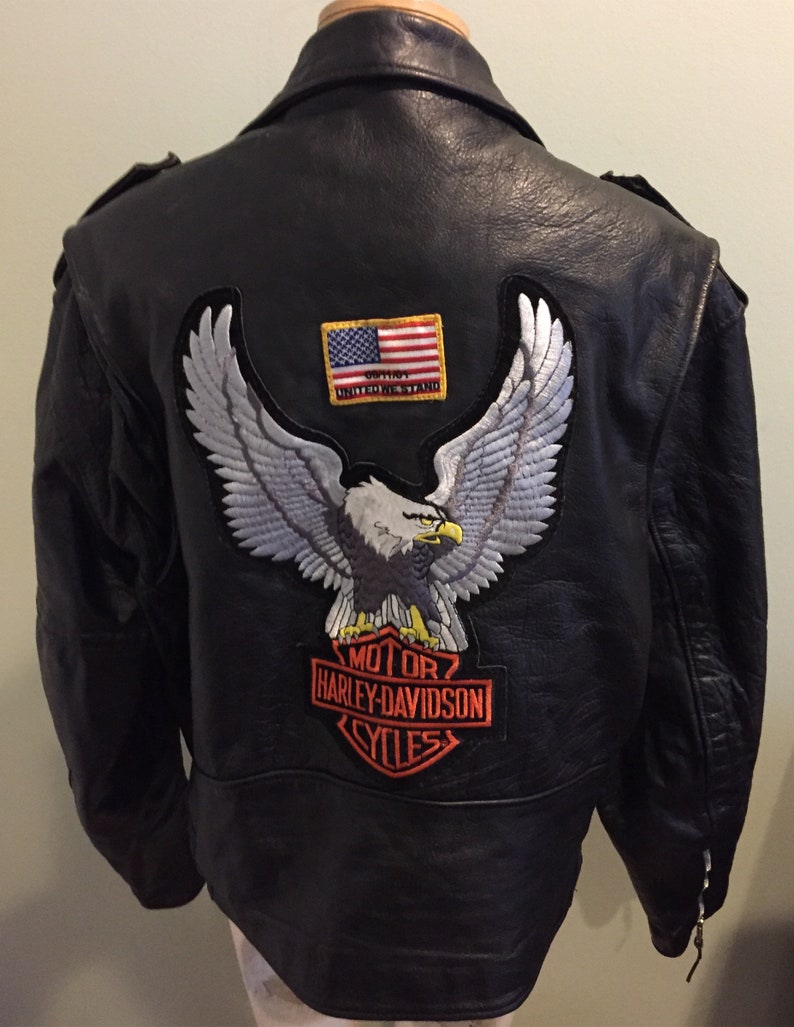 Vintage 80's Badass Leather Motorcycle Biker Jacket With - Etsy