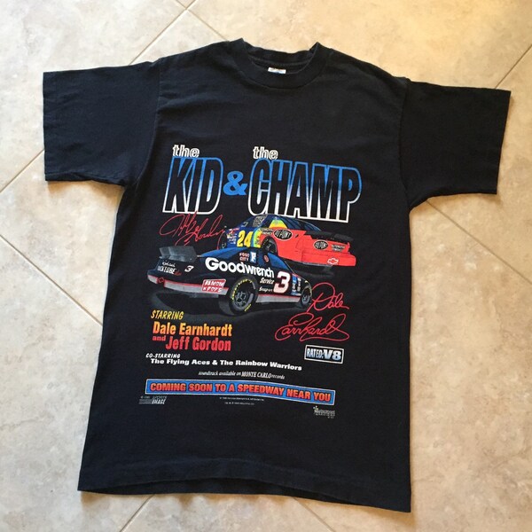 Original Vintage 90's The Kid And The Champ  Dale Earnhardt And Jeff Gordon Tshirt